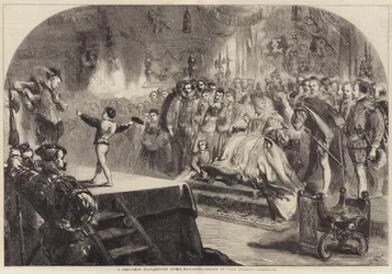 Una rappresentazione natalizia davanti alla regina Elisabetta